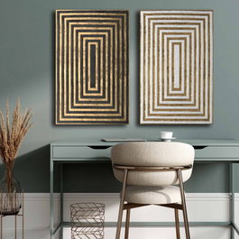 Wallity Conjunto de 2 Cuadros Decorativos sobre Lienzo Multicolor 45x70 cm